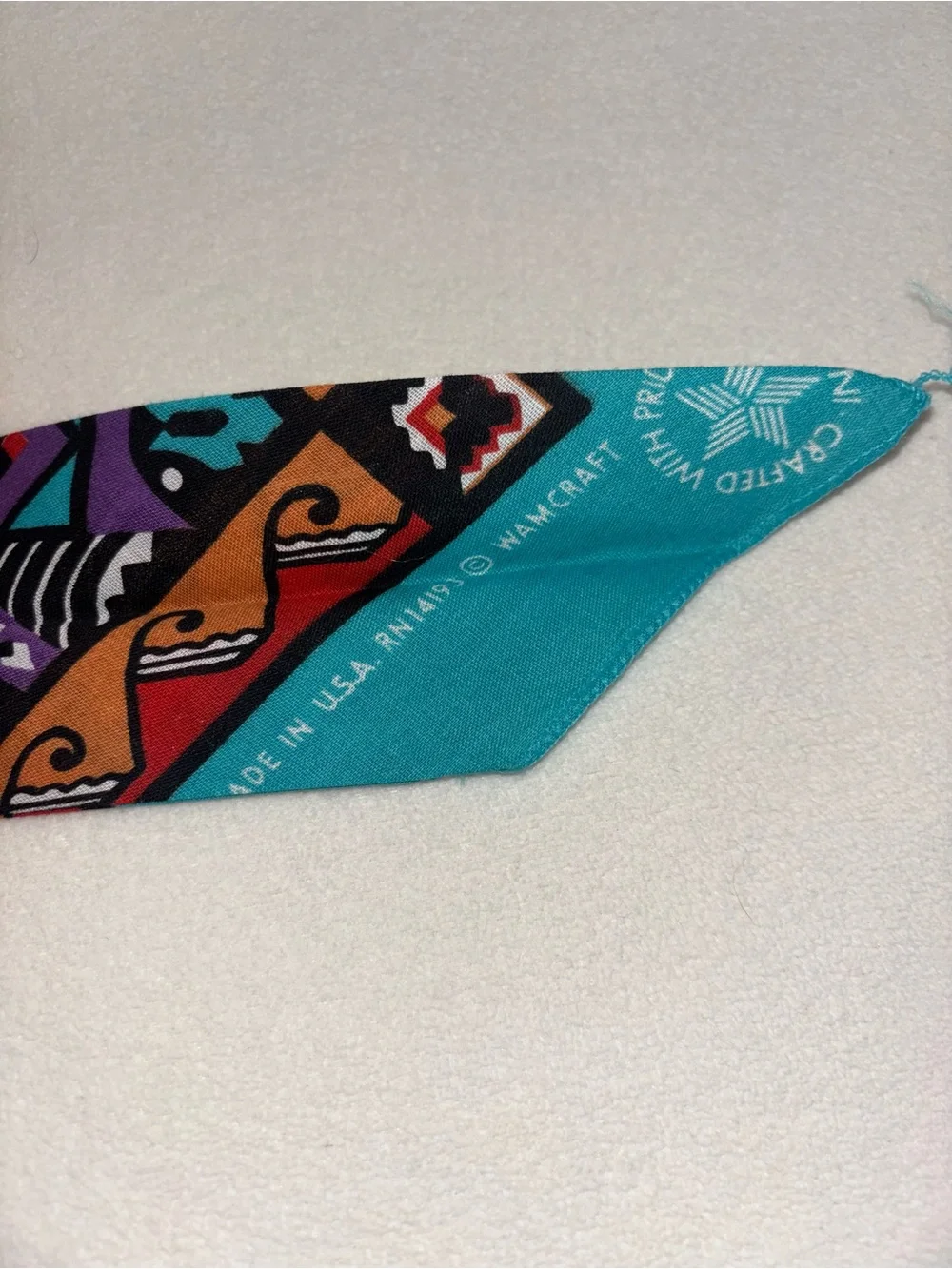 Vintage Wamcraft Beaded Western Bandana Scarf